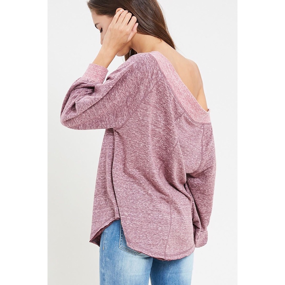 Bailey OTS Long Sleeve Top - Red Bean - Picture 4 of 6